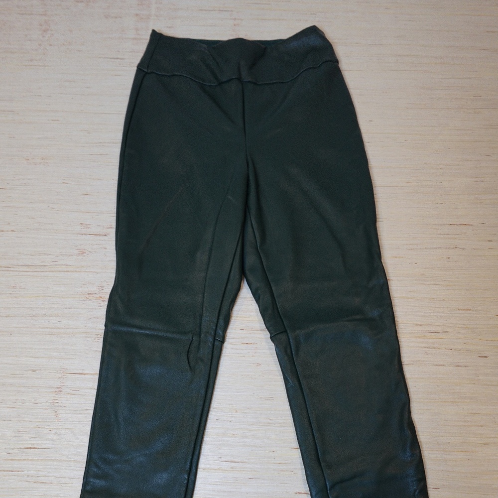 Dynamite Faux Leather Leggings Women’s P/S Petite Small Green High Waist